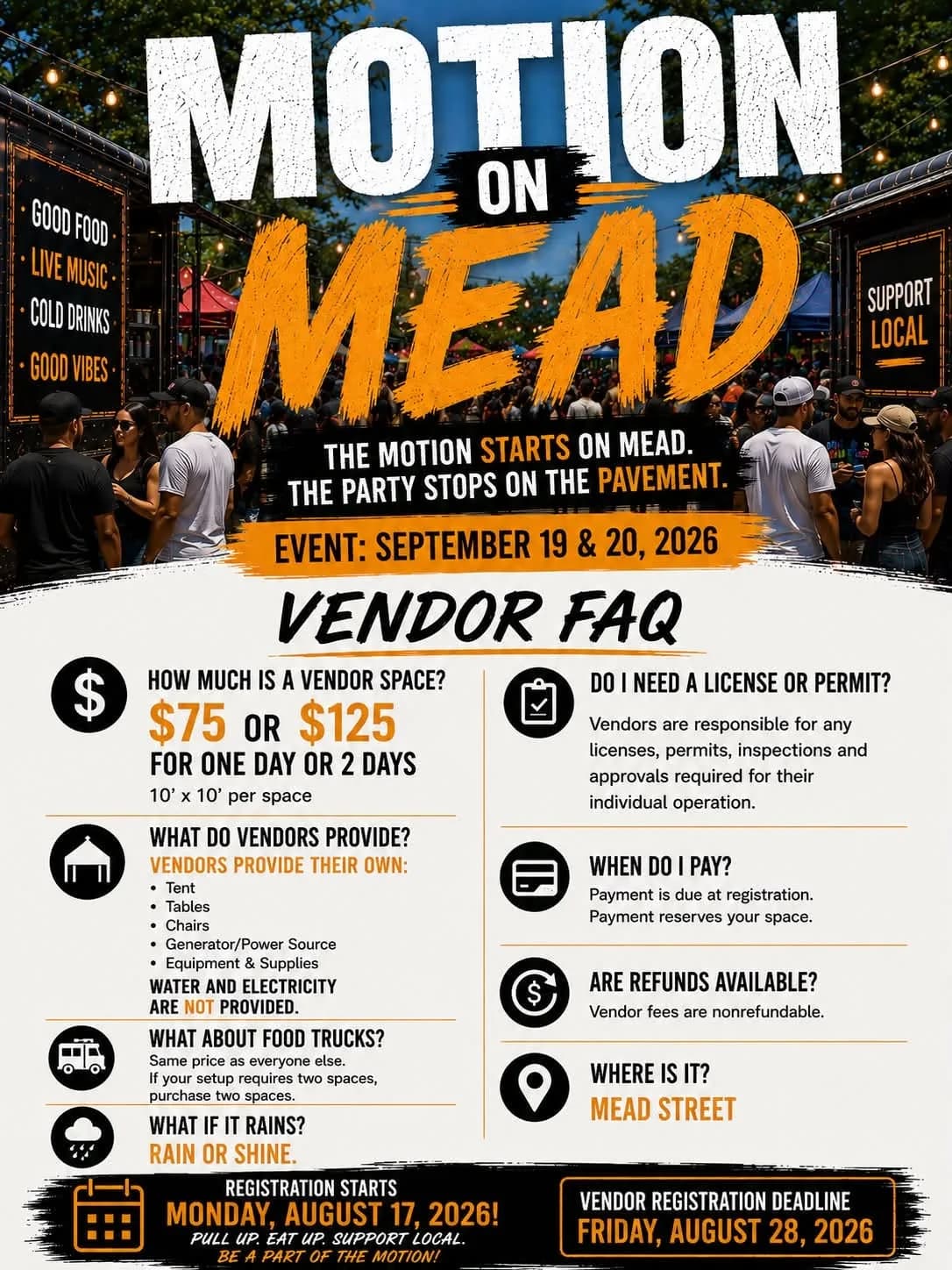 Original Motion on Mead 2026 vendor FAQ flyer